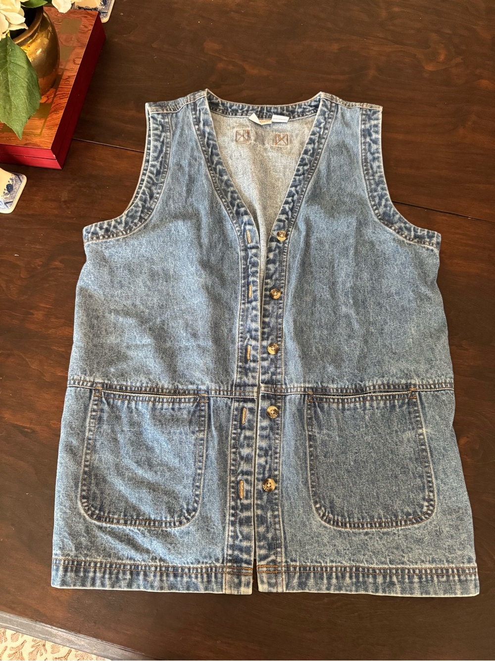 Cabin Creek Light Blue Denim Button-Up Vest